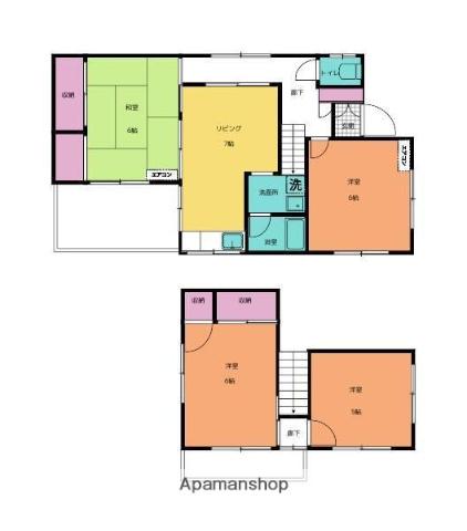愛媛県松山市 2階建 築40年(4DK)の間取り写真