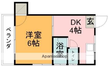 コーポ北久米(1DK/2階)の間取り写真