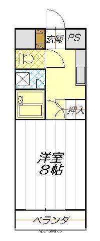 エコール久米(1K/6階)の間取り写真