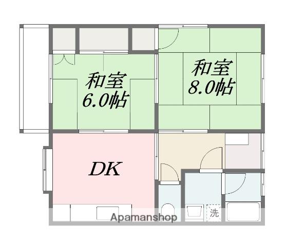 コーポ福寿(2DK/2階)の間取り写真