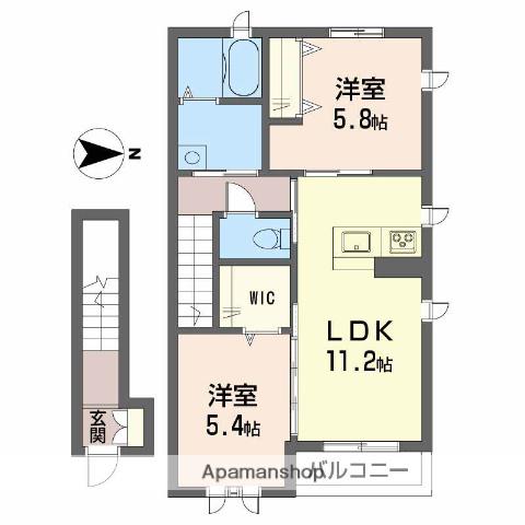 プロヌーヴ中村(2LDK/2階)の間取り写真