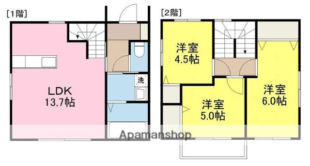 伊予鉄道横河原線 いよ立花駅 徒歩13分 2階建 築13年(3LDK)の間取り写真