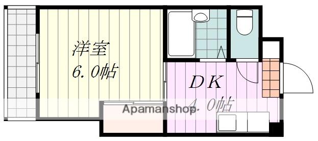 コーポラス久野(1K/2階)の間取り写真