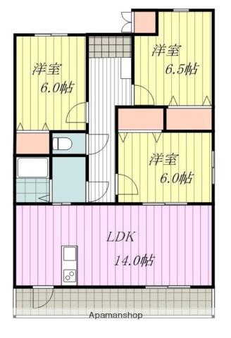 アトリウムA(3LDK/2階)の間取り写真