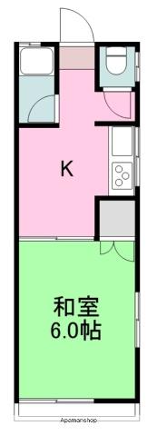 コーポ宮西(1DK/2階)の間取り写真