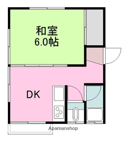 コーポ宮西(1DK/2階)の間取り写真