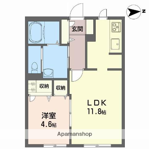 クローバの森(1LDK/2階)の間取り写真