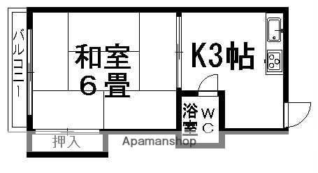 ハウス松本(1K/2階)の間取り写真