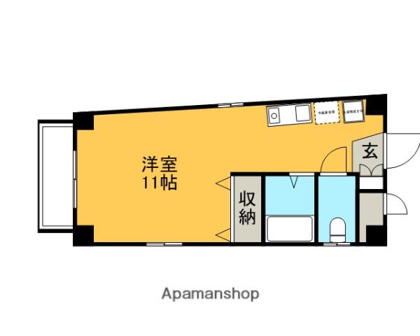 道後湯之町メゾン宮内(ワンルーム/3階)の間取り写真