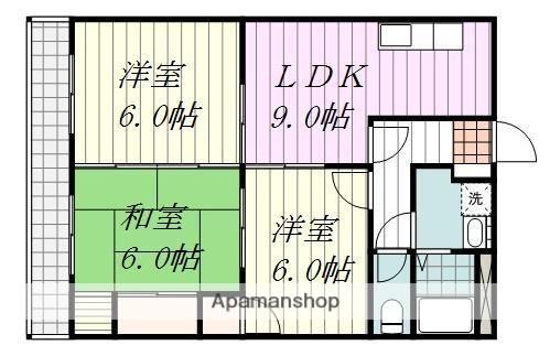 パラシオール永木(3LDK/2階)の間取り写真