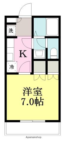 シーサイドハイツ(1K/1階)の間取り写真