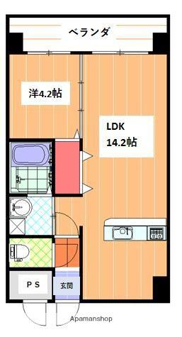 ひかりハイツ石手川(1LDK/2階)の間取り写真