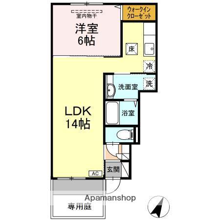 パストラル朝生田(1LDK/1階)の間取り写真