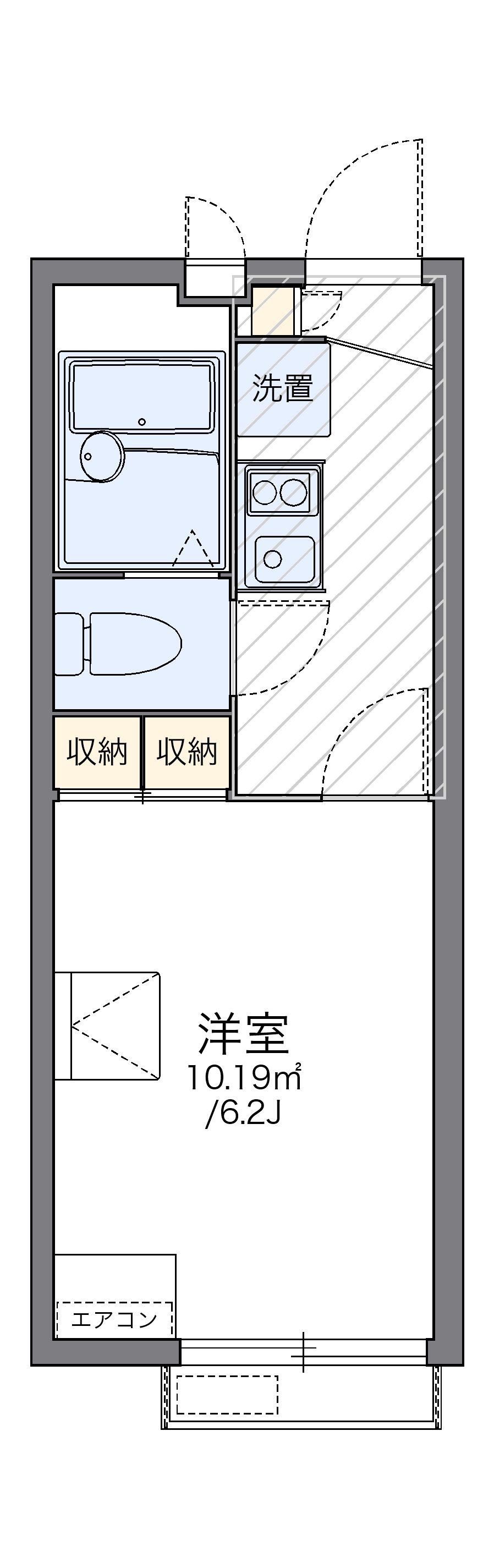 レオパレス室町(1K/2階)の間取り写真