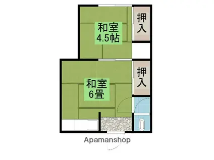 岩丸アパート(2K/2階)の間取り写真