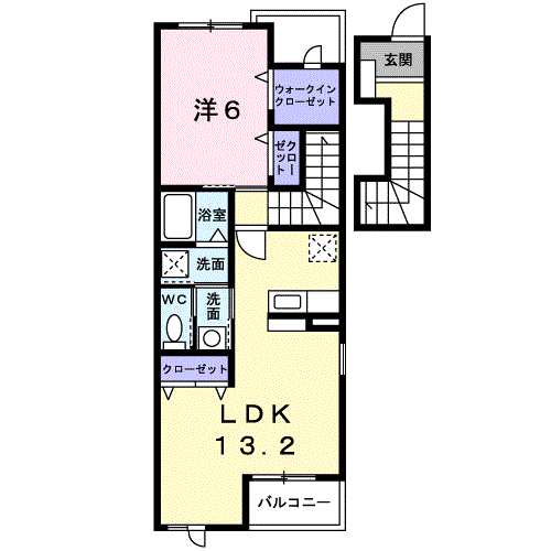 アランチェート(1LDK/2階)の間取り写真