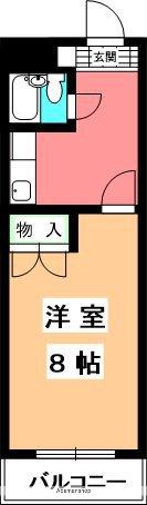 メゾンドムーアI(1K/2階)の間取り写真