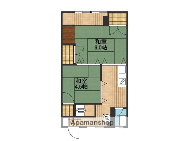 グローアップビル(2DK/2階)の間取り写真