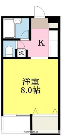 メゾンドムーア(1K/4階)の間取り写真