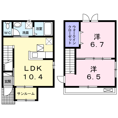 伊予鉄道本町線 本町３丁目駅 徒歩3分 2階建 築8年(2LDK)の間取り写真