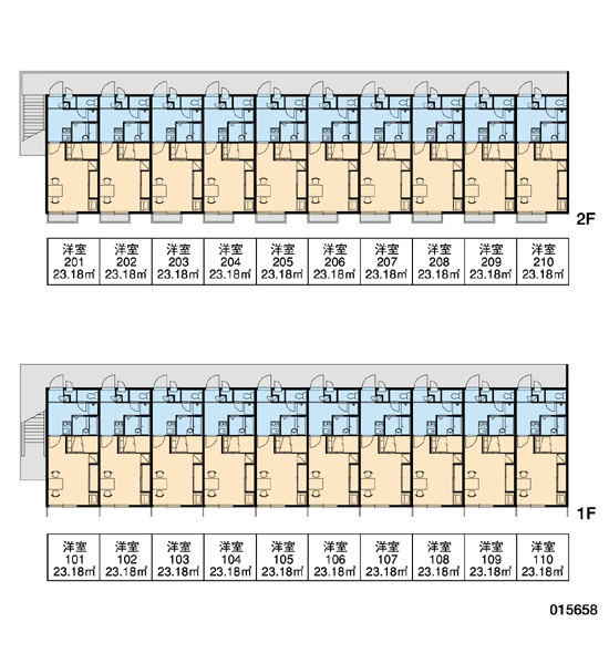 レオパレスアビタシオン(1K/2階)の間取り写真