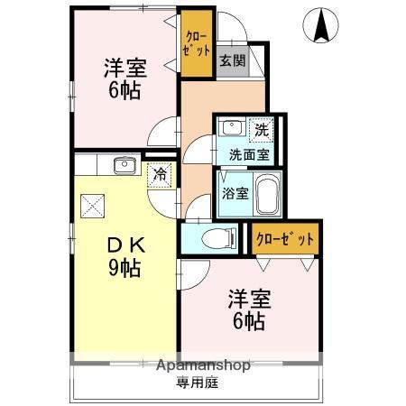 セジュールふくずみ(2DK/1階)の間取り写真