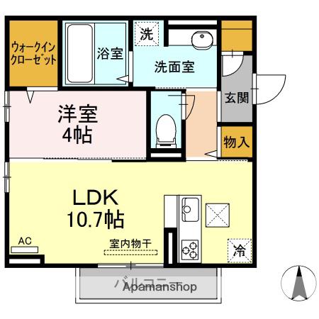 フェリエⅢ(1LDK/1階)の間取り写真