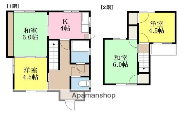 伊予鉄道横河原線 いよ立花駅 徒歩10分 2階建 築56年(4K)の間取り写真