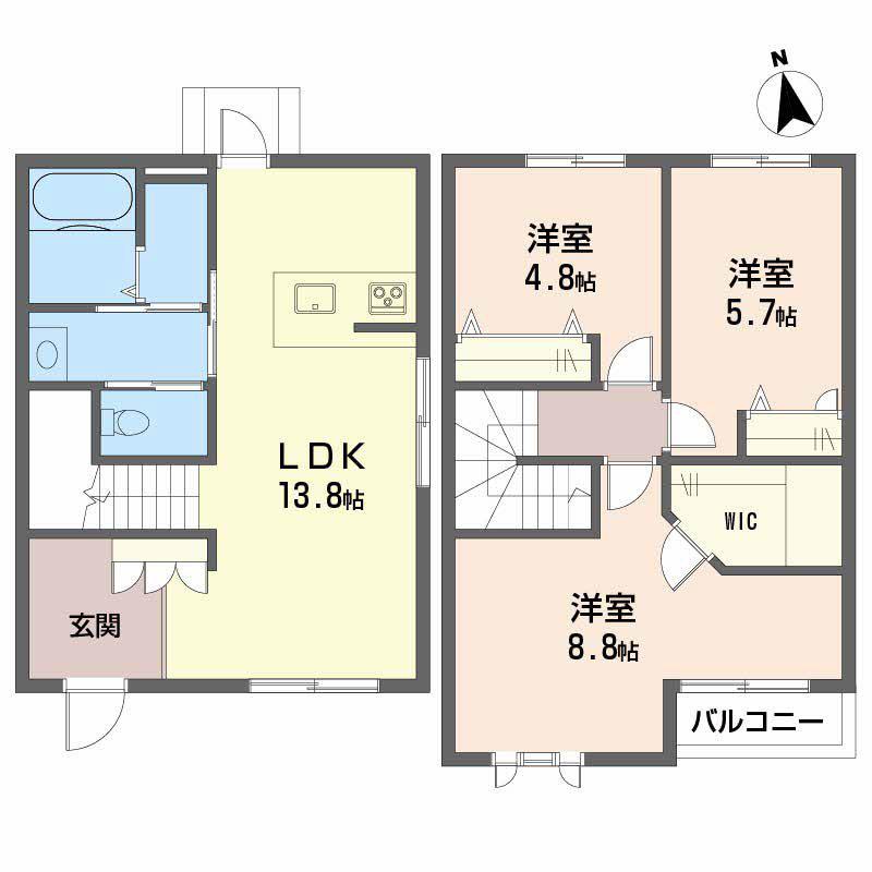 トスカーナガーデン　Ａ棟(3LDK)の間取り写真