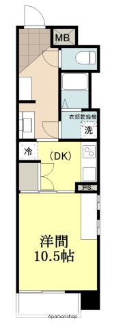 トスアップ緑町(1DK/4階)の間取り写真