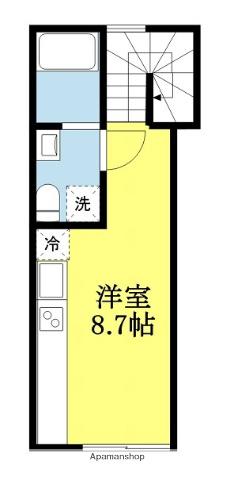 オリンポスヒル(ワンルーム/2階)の間取り写真