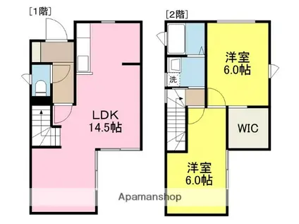 予讃線 伊予和気駅 徒歩18分 2階建 築14年(2LDK)の間取り写真
