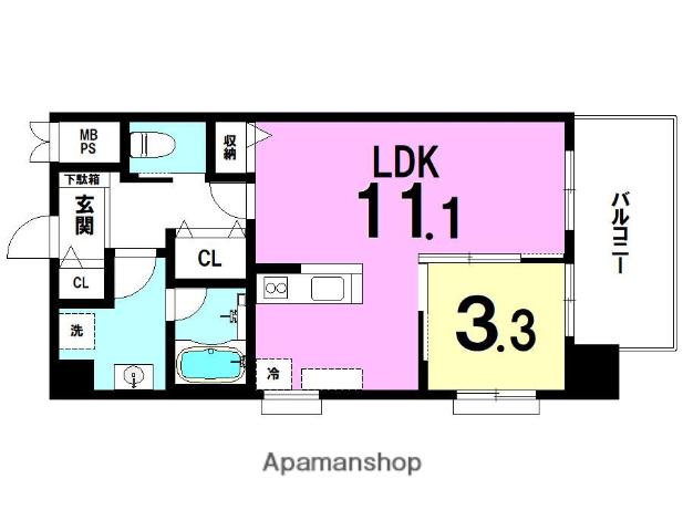 パグロ城北(1LDK/8階)の間取り写真
