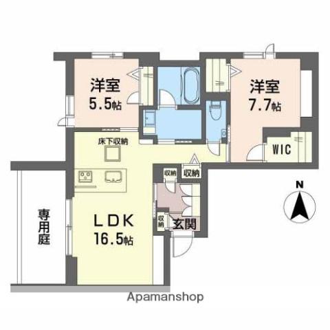 ヴィステリオ プレミア(2LDK/1階)の間取り写真