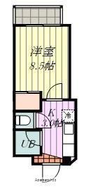 AMBER辻(1K/3階)の間取り写真