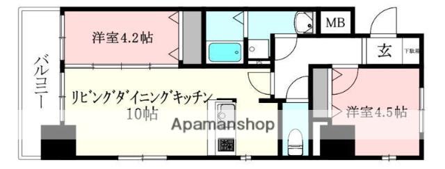 GARIREO 117 TERRACE(2LDK/2階)の間取り写真