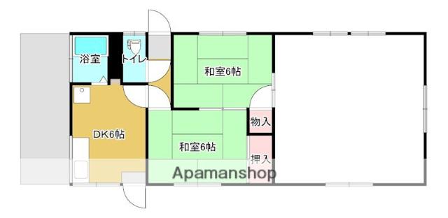 予讃線 南伊予駅 徒歩18分 1階建 築44年(2DK)の間取り写真