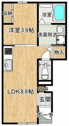 エルミタージュ(1LDK/1階)の間取り写真