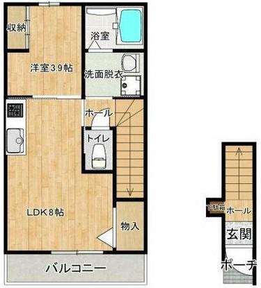 エルミタージュ(1LDK/2階)の間取り写真