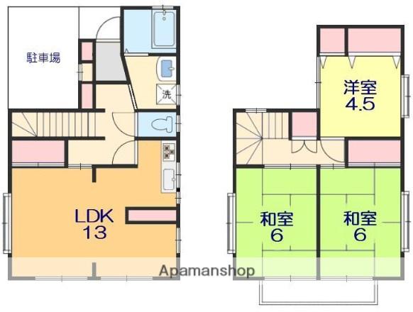 愛媛県松山市 2階建 築34年(3LDK)の間取り写真