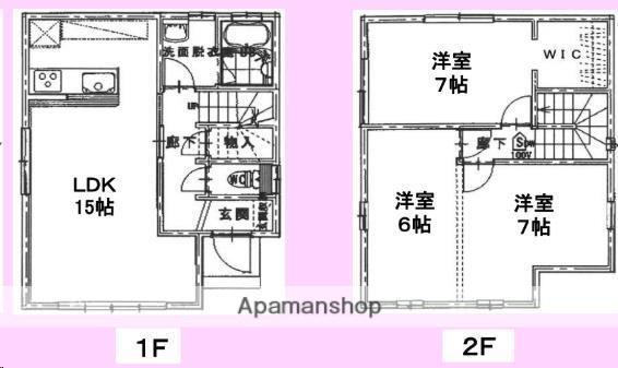 愛媛県松山市 2階建 築16年(3LDK)の間取り写真
