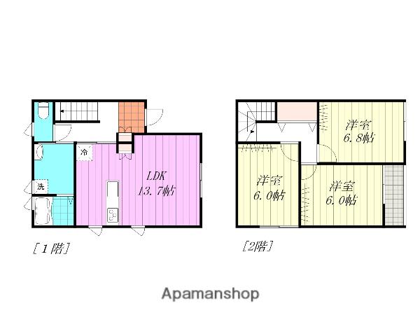 キャトルセゾン道後(3LDK/1階)の間取り写真
