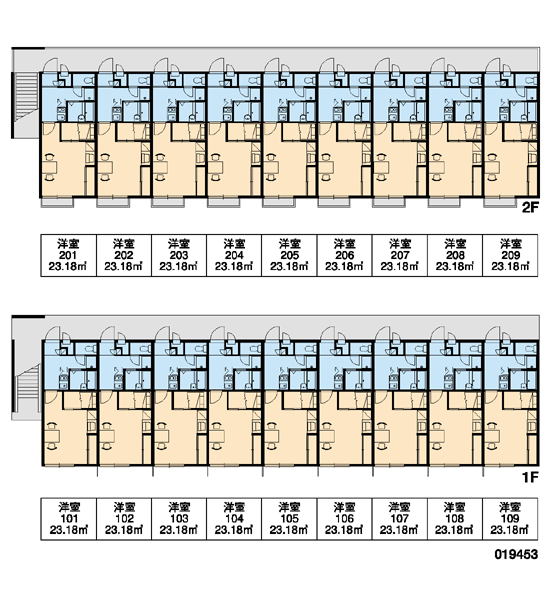 レオパレスエーデルハイム(1K/2階)の間取り写真