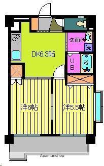 第100杉フラット(2DK/3階)の間取り写真