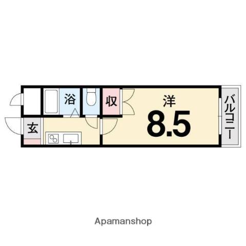 メゾン・ド・ファースト南久米(1K/4階)の間取り写真