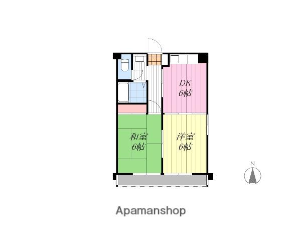 ピュアフルコート(2DK/2階)の間取り写真