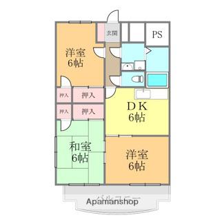 グリーンピア鷹子(3DK/2階)の間取り写真