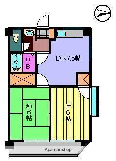 カーサみやび(2DK/4階)の間取り写真