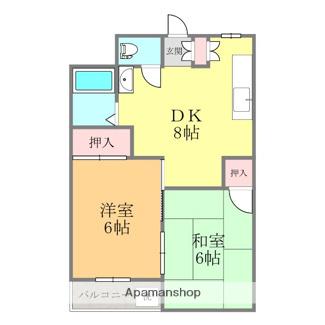 大八ビル(2DK/2階)の間取り写真