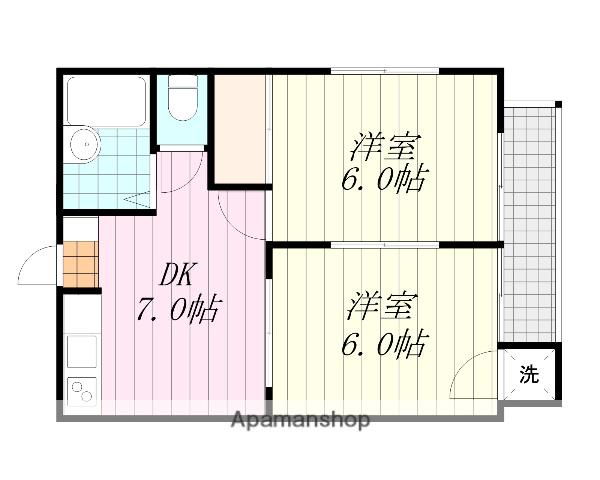 メゾン優(2DK/3階)の間取り写真